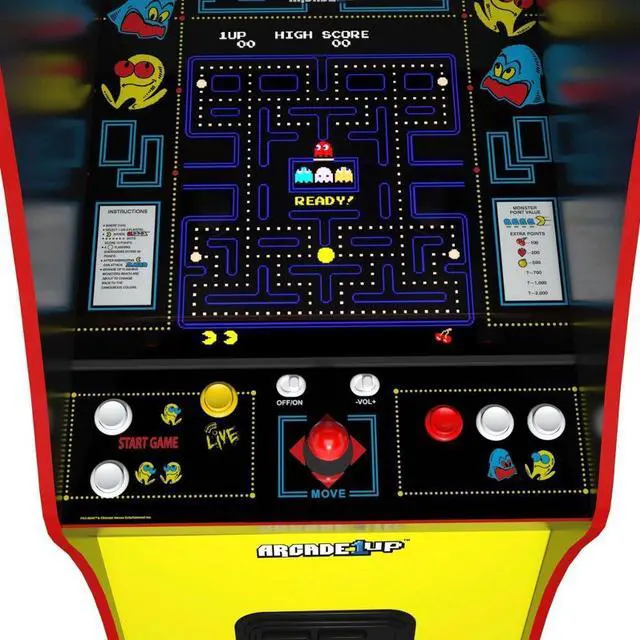 Alt view image 3 of 11 - Arcade1up Bandai Namco Pac-Man Deluxe Arcade Cabinet