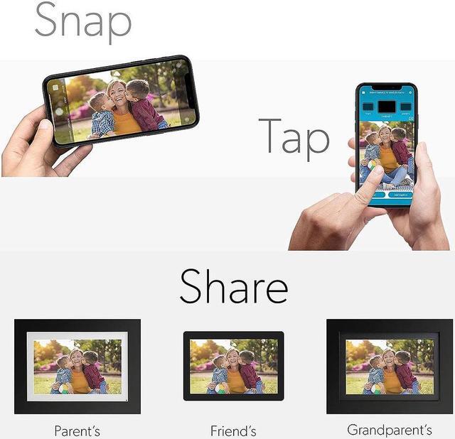 Alt view image 2 of 7 - Simply Smart Home 8 inch Photoshare WiFi Digital Picture Frame - Factory Refurbished - Black