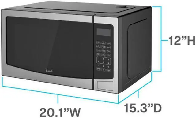 Alt view image 2 of 2 - Avanti 1.5 Cu. Ft. Stainless Steel Countertop Microwave