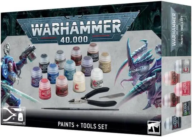 Main image of Games Workshop Warhammer 40K Paints + Tools Set