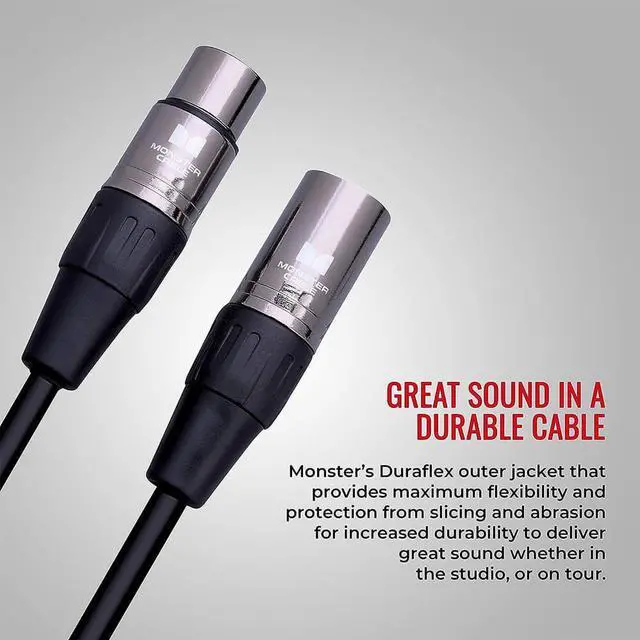 Alt view image 4 of 5 - Monster 5 Ft Prolink Classic Microphone Cable - Silver Contact XLRs