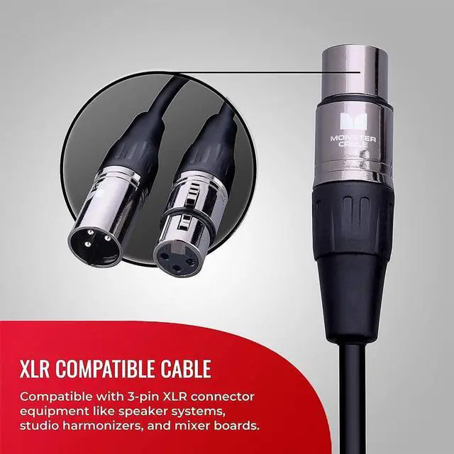 Alt view image 3 of 5 - Monster 5 Ft Prolink Classic Microphone Cable - Silver Contact XLRs