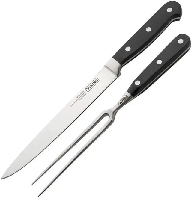 Alt view image 6 of 7 - Viking Hard Anodized Nonstick Roaster w/ Rack & Carving Set - Black/Copper