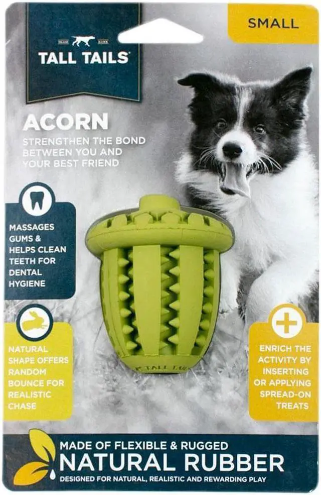 Alt view image 4 of 5 - Tall Tails 3 inch Natural Rubber Acorn Reward Dog Toy