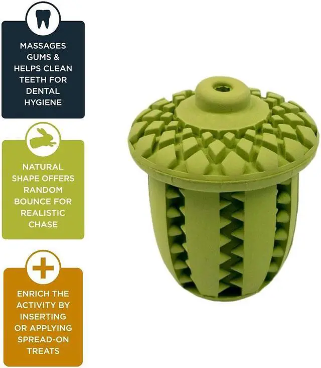 Alt view image 3 of 5 - Tall Tails 3 inch Natural Rubber Acorn Reward Dog Toy