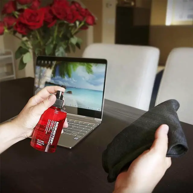 Alt view image 2 of 4 - Monster 6.7 oz. Spray Electronic Device Screen Cleaner Kit with Microfiber Cloth