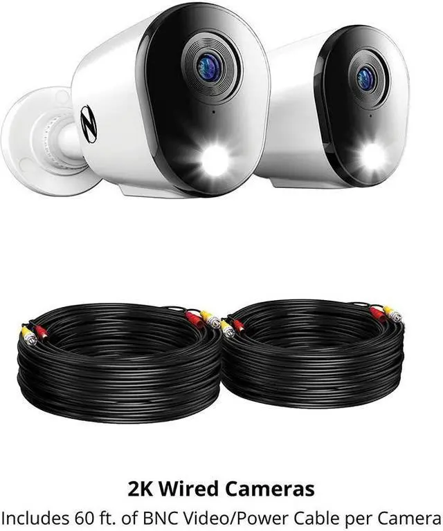 Alt view image 2 of 3 - Night Owl Wired 2K Deterrence Cameras with 2-Way Audio - 2 Pack