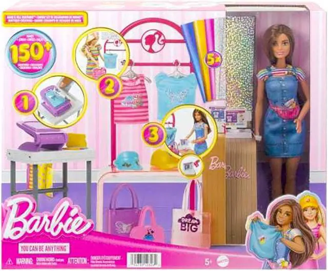 Alt view image 5 of 6 - Mattel Barbie Make & Sell Boutique Playset With Brunette Doll