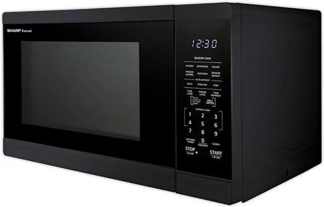 Alt view image 3 of 5 - Sharp 1.4 Cu. Ft. Black Countertop Microwave Oven