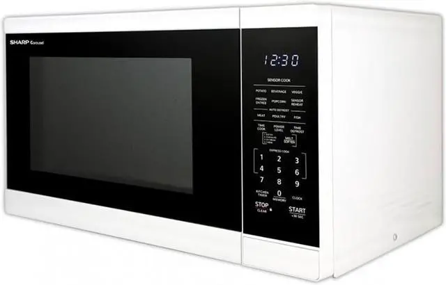 Alt view image 3 of 6 - Sharp 1.4 Cu. Ft. White Countertop Microwave Oven