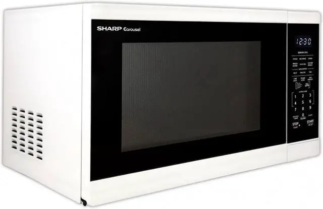 Alt view image 4 of 6 - Sharp 1.4 Cu. Ft. White Countertop Microwave Oven