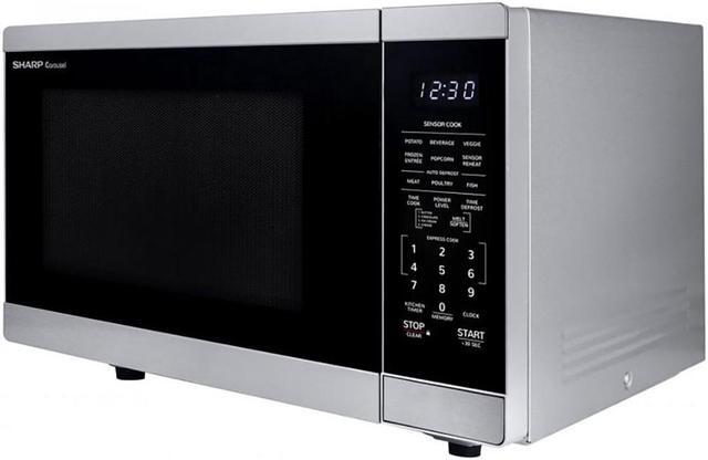 Alt view image 3 of 5 - Sharp 1.4 Cu. Ft. Black Mirror Countertop Microwave Oven