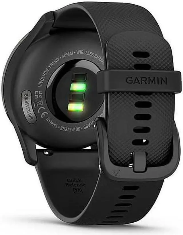 Alt view image 3 of 7 - Garmin Vivomove Trend Hybrid Smartwatch (Slate Stainless Steel Bezel)