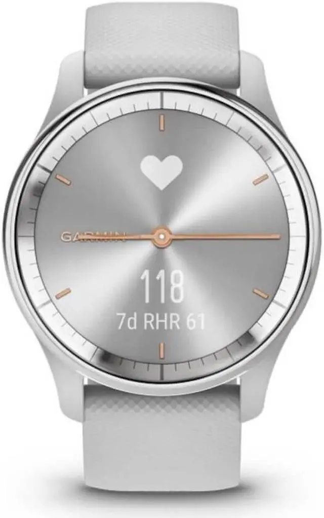 Alt view image 4 of 10 - Garmin Vivomove Trend Hybrid Smartwatch (Silver Stainless Steel Bezel)