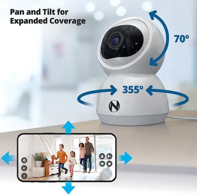 Alt view image 4 of 4 - Night Owl Indoor Wi-Fi Plug In 3 MP Tilt Camera with 2-Way Audio