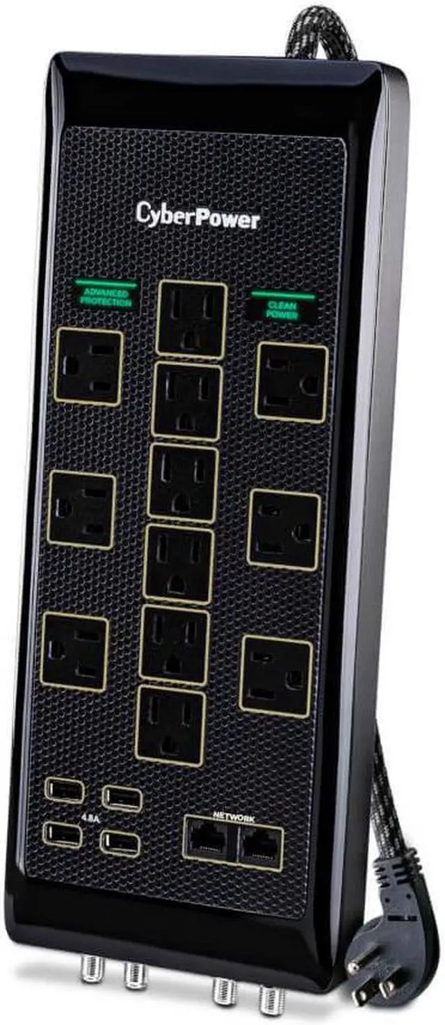 Alt view image 4 of 14 - CyberPower PBJ5UC Premium 12 Surge Protector