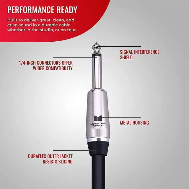 Alt view image 2 of 5 - Monster P600S3WW 3 Ft Prolink Performer 600 Speaker Cable - 1/4 inch to 1/4 inch