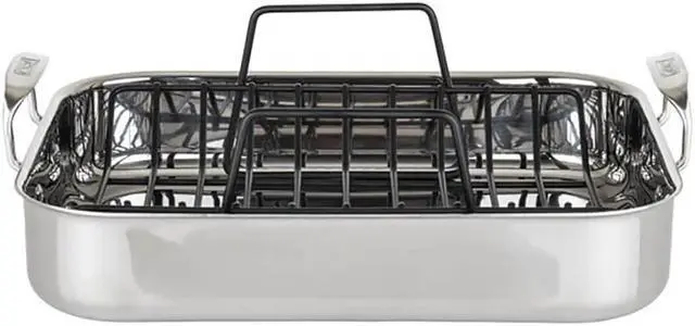 Alt view image 2 of 7 - Viking 40119983TC 3-Ply Stainless Roasting Pan w/ Rack & Thermometer Set