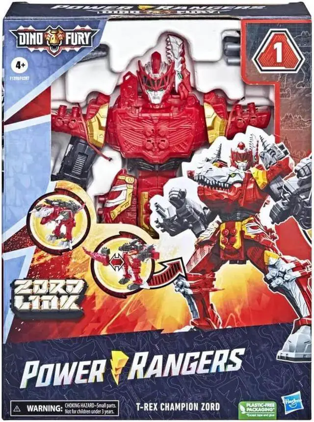 Alt view image 2 of 6 - Hasbro F1398 Power Rangers Dino Fury T-Rex Champion Zord Action Figure