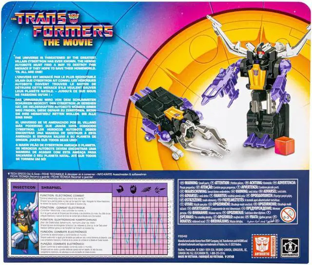 Alt view image 5 of 5 - Hasbro F6948 Transformers Retro The Transformers Movie Shrapnel Action Figure