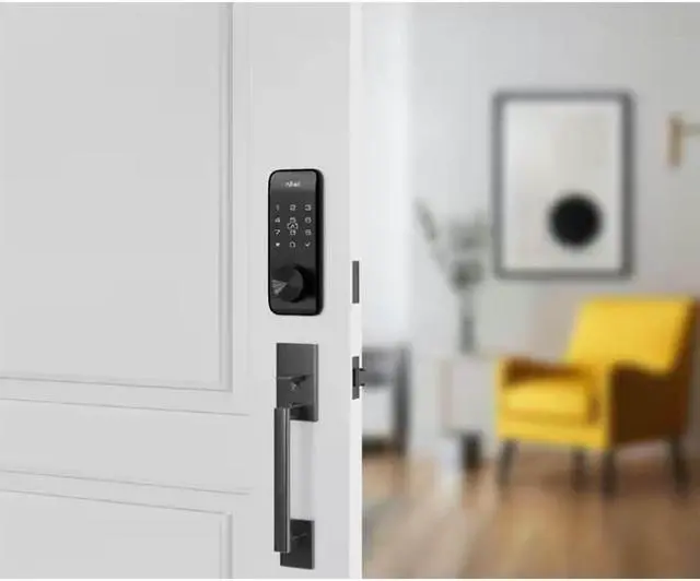 Alt view image 4 of 4 - Alfred DB2SKEYBL DB2S Smart RFID Deadbolt Lock with Key - Black