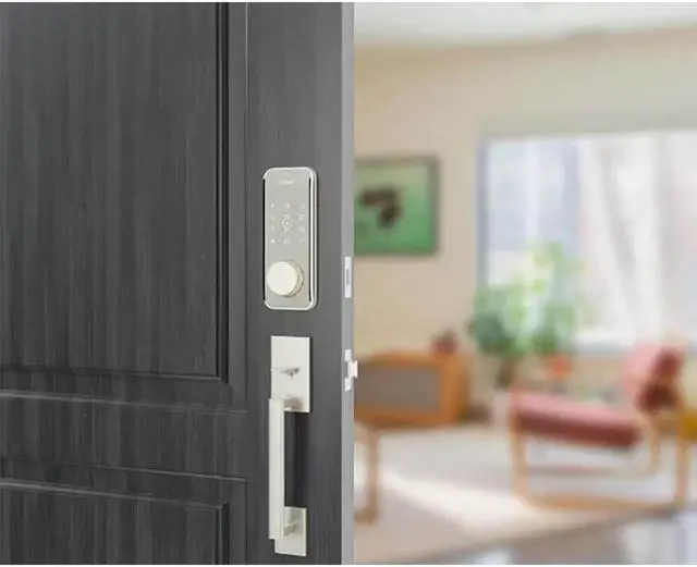 Alt view image 4 of 4 - Alfred DB2SKEYSN DB2S Smart RFID Deadbolt Lock with Key - Satin Nickel