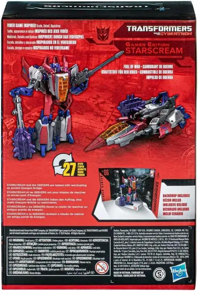 Alt view image 4 of 4 - Hasbro F8765 Transformers Studio Series Voyager Transformers: War for Cybertron 06 Gamer Edition Starscream