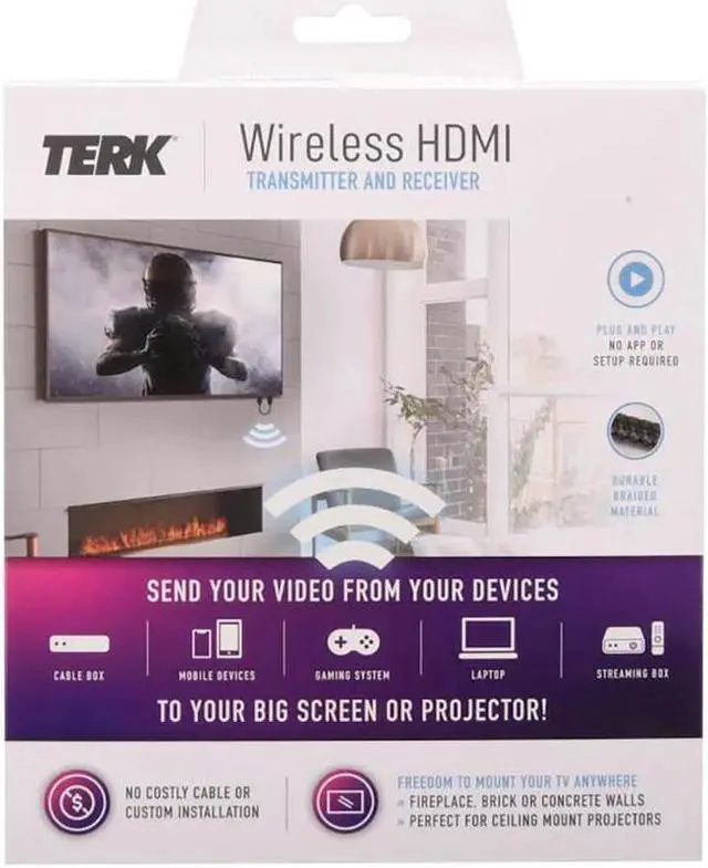 Alt view image 3 of 3 - Terk TK1WS Wireless HDMI Transmitter and Reciever