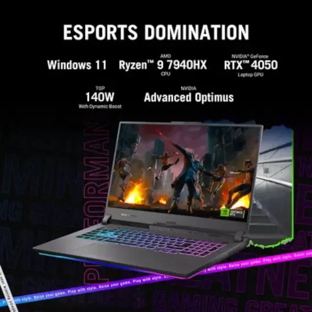 Alt view image 2 of 15 - Asus G713PURS94 17 inch G17 Gaming Laptop - AMD Ryzen 9 7940HX - 16GB/1TB