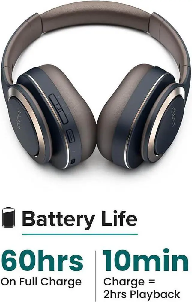 Alt view image 4 of 13 - Cleer ENDURO ANC Navy ENDURO2NCNAVUS Wireless Noise Cancelation Headphone with Extended Battery Life