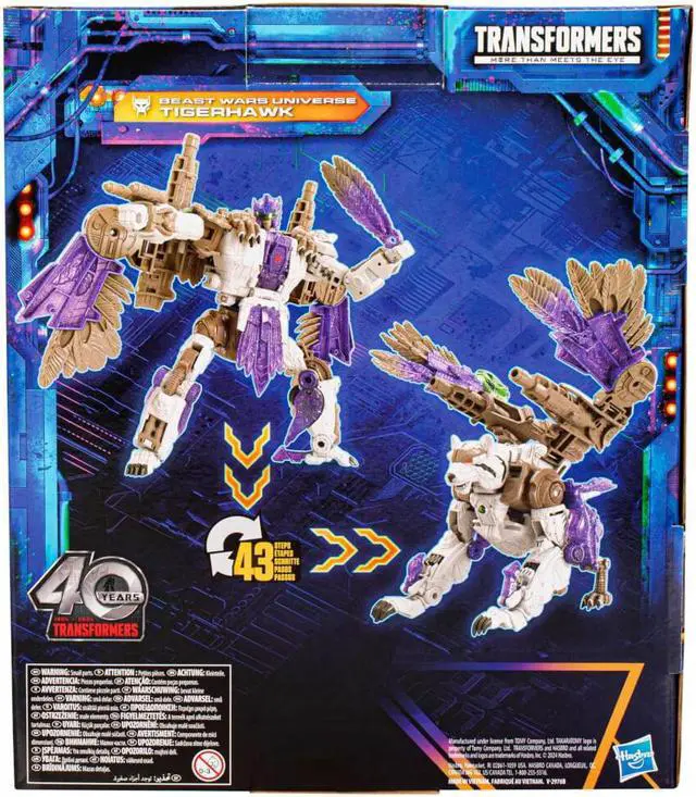 Alt view image 5 of 7 - Hasbro F8550 7.5 inch Transformers Legacy United Leader Class Beast Wars Universe Tigerhawk Action Figure