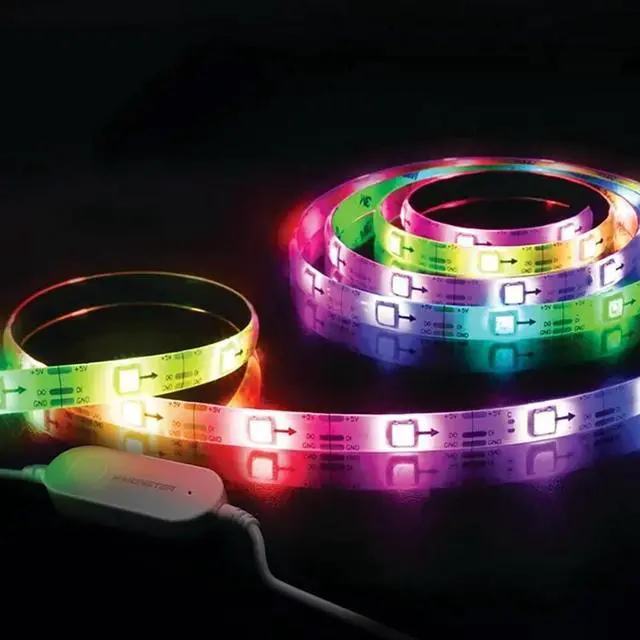 Alt view image 4 of 5 - Monster MLB72064RGB 13.1ft Sound Reactive Smart Multi-Color Color Flow LED Light Strip