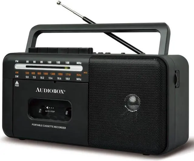 Main image of Audiobox RXC15BTBLK Retro Rechargeable Bluetooth Radio and Cassette Player - Black