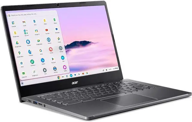 Alt view image 2 of 7 - Acer 14 inch Chromebook Plus 514 - Intel Core i3-N305 - 8GB/128GB - Steel Gray