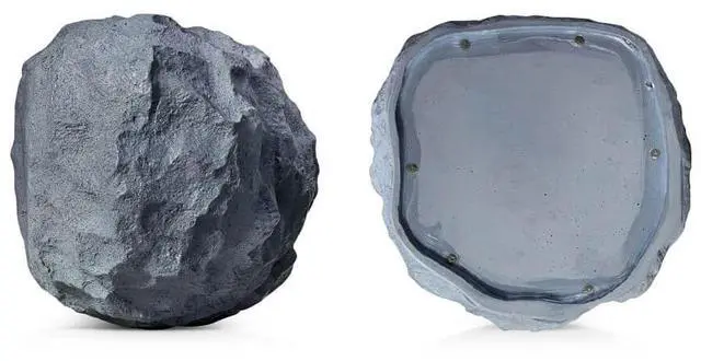 Alt view image 4 of 8 - iHome Rechargeable Bluetooth Outdoor Rock Speaker Set of 2 Gray with TWS Linking