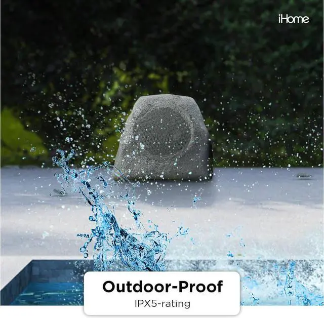 Alt view image 8 of 8 - iHome Solar Powered Wireless Weatherproof 5"Outdoor Rock Speaker W/ TWS Linking