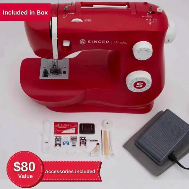 Alt view image 2 of 7 - Singer 3337RED Simple 3337 Sewing Machine - Red