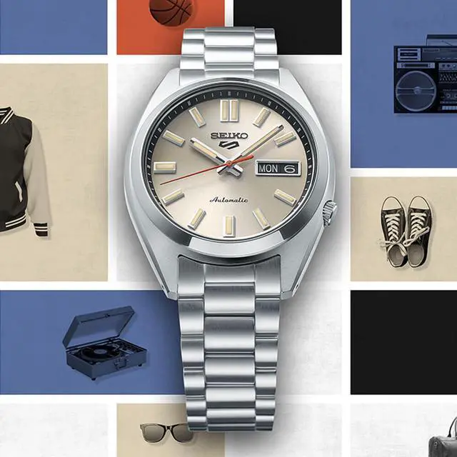 Alt view image 4 of 4 - Seiko SRPK91 5 Sports SNXS Series Mens Watch - Stainless Steel/Ivory