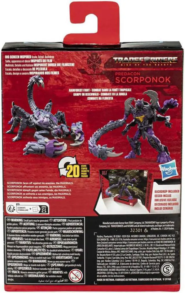 Alt view image 5 of 5 - Hasbro F8755 Transformers Takara Tomy Studio Series Deluxe Transformers: Rise of the Beasts 107 Predacon Scorponok Acti