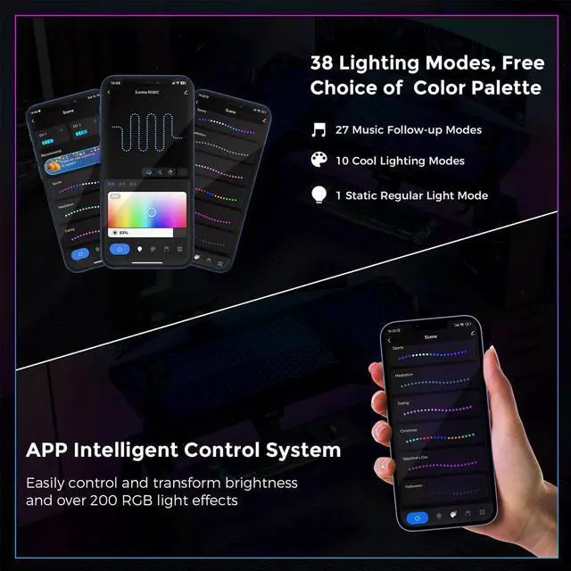 Alt view image 4 of 7 - Eureka Ergonomic RGB LED Lights Glass Gaming Desk - 60" x 40.25" x 30" -Black  ERK-GD-L60R-B-US