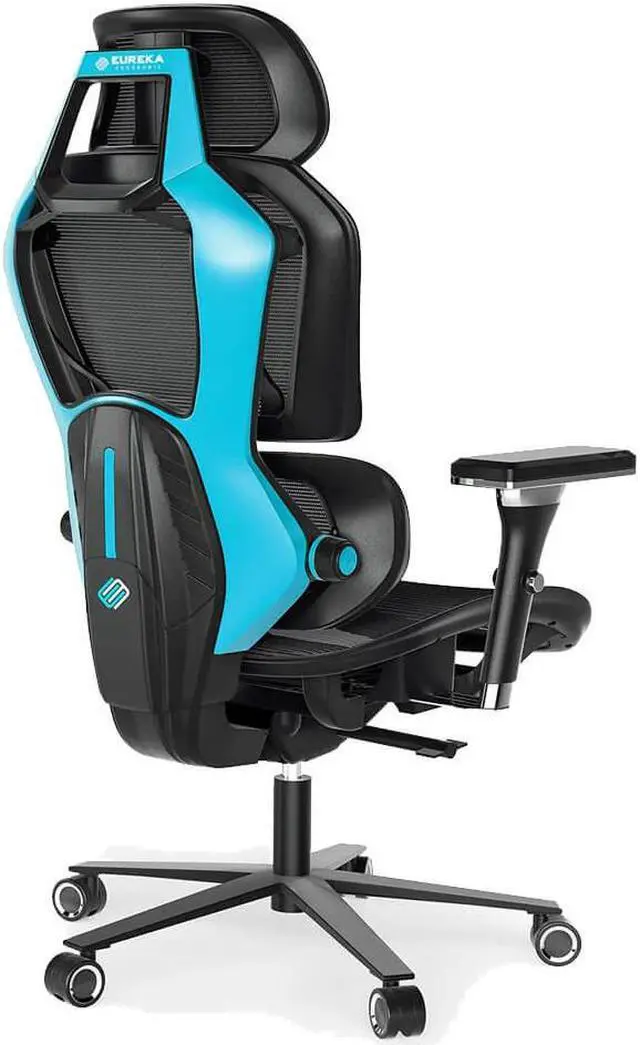 Alt view image 2 of 5 - Eureka Ergonomic ERKGC05BL Typhon Hybrid Ergonomic Gaming Chair - Blue