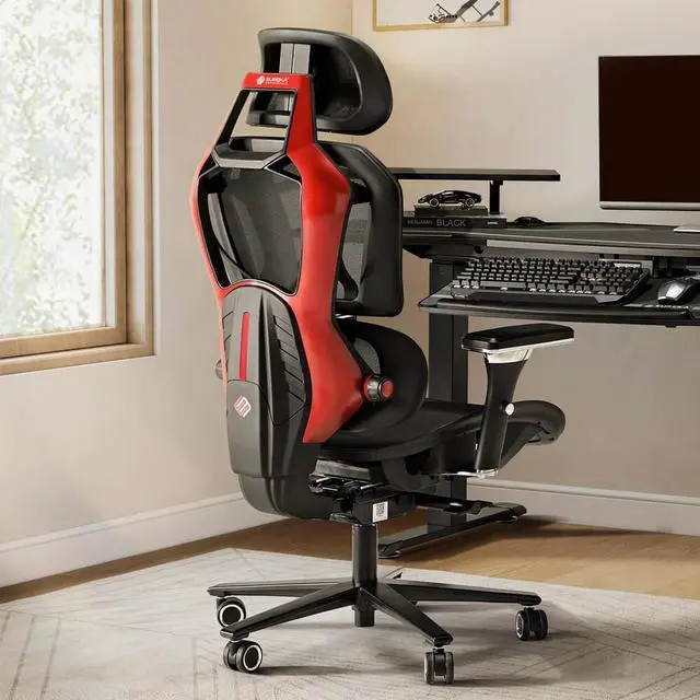 Alt view image 3 of 5 - Eureka Ergonomic ERKGC05R Typhon Hybrid Ergonomic Gaming Chair - Red