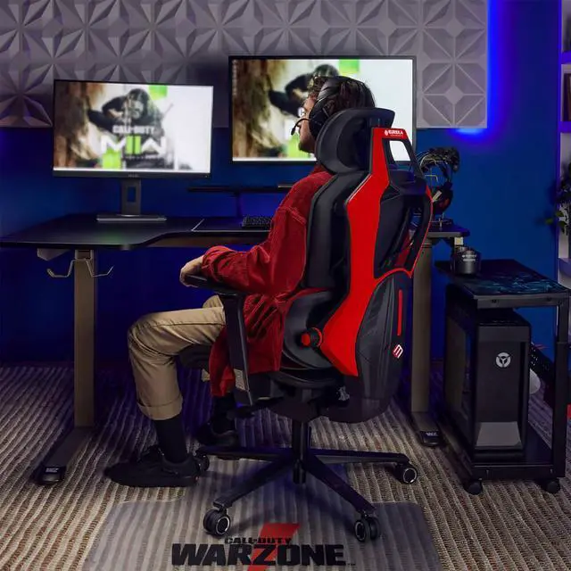 Alt view image 5 of 5 - Eureka Ergonomic ERKGC05R Typhon Hybrid Ergonomic Gaming Chair - Red