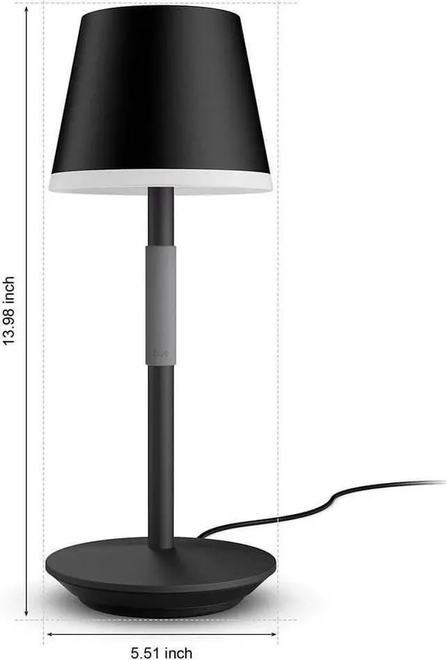 Alt view image 4 of 6 - Hue 576454 Philips Go Black Portable Table Lamp