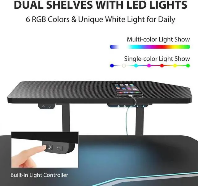 Alt view image 3 of 7 - Eureka Ergonomic ERKES71B Aero Pro Wing-Shaped Standing Desk - Black