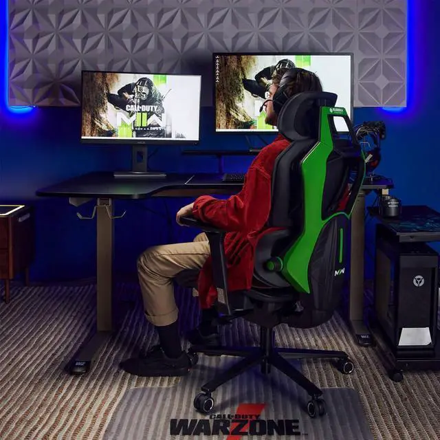 Alt view image 4 of 4 - Eureka Ergonomic ERKGC05G Typhon Hybrid Ergonomic Gaming Chair - Green