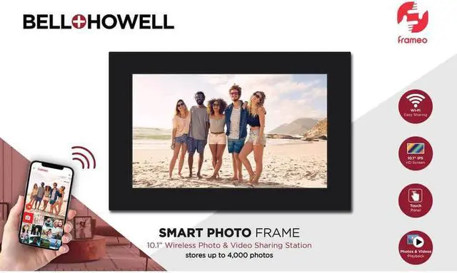 Alt view image 3 of 7 - Bell & Howell BHDPF101BK 10.1 inch Smart Photo Frame with Frameo - Black