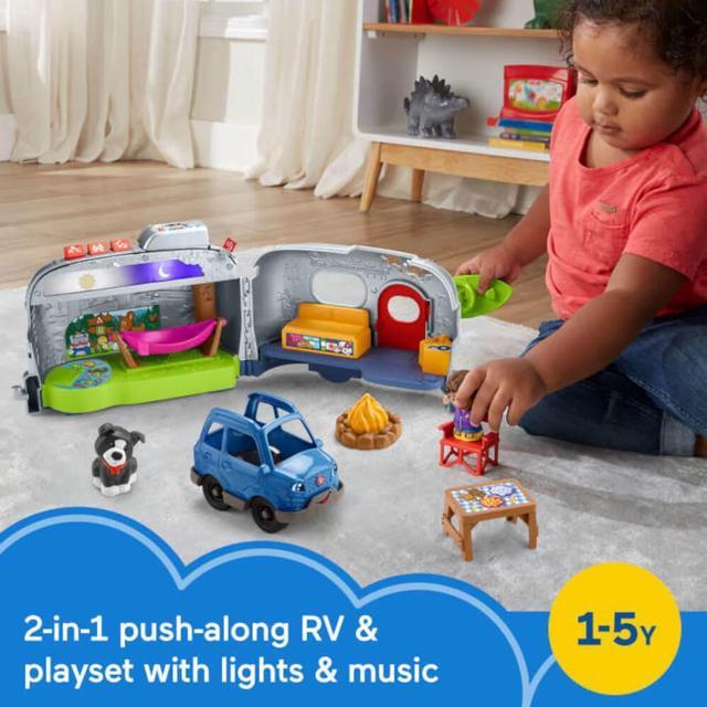 Alt view image 2 of 6 - Fisher-Price HGP71 Little People Light-Up Learning Camper Electronic Toy RV Playset