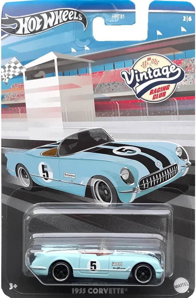 Mattel HRV01 Hot Wheels Vintage Racing Club Car - 1955 Corvette