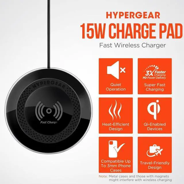Alt view image 2 of 7 - Hypergear 15653 ChargePad Pro Wireless Charging Pad - Black